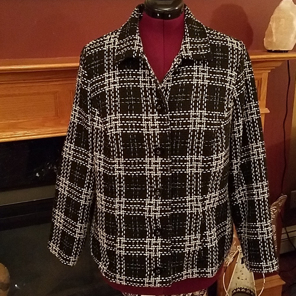 Cj Banks  1xl sparkle plaid blazer